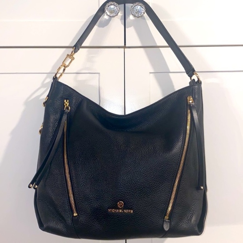 Michael Kors Leather Hobo Shoulder Bag Gold Hardware- Dust Bag